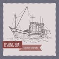 Old fishing boat sketch.