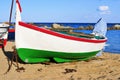 old fishing boat stranded in Calella de Palafrugell, Costa Brava, Spain Royalty Free Stock Photo