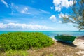 Old fishing boat on a tropical beach at the Royalty Free Stock Photo