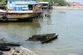 Old fishing boat wreck fishing boat Royalty Free Stock Photo