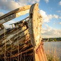 Old fishing boat wreck Royalty Free Stock Photo