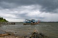 Old fishing boat Wrecked on the beach