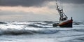 Old fishing boats fishing in sea Royalty Free Stock Photo