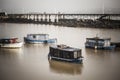 Old fishing boats in Nervion river.Santurtzi,Basque Country,Spain.