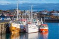 Old fishing boats in the port of Hafnafjordur in Iceland