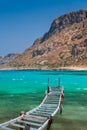 Old fishing bridge in turquoise lagoon Royalty Free Stock Photo