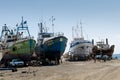 Old fishing in dry dock Royalty Free Stock Photo