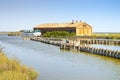 Old fishing home in the Comacchio`s valleys Royalty Free Stock Photo