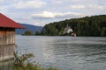 Fishing hut at the walchensee in germany