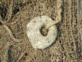 Old fishing nets closeup