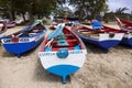 Colorful boats on the beach of Cape Verde