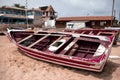 Colorful boats on the beach of Cape Verde Royalty Free Stock Photo