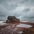 An old fishing shed on the Tersk shore Royalty Free Stock Photo