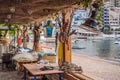 Old fishing tackle hanging in a house by the sea Royalty Free Stock Photo