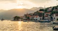 The old fishing town of Perast on the shore of Kotor Bay Royalty Free Stock Photo