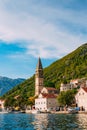 The old fishing town of Perast on the shore of Kotor Bay Royalty Free Stock Photo