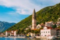 The old fishing town of Perast on the shore of Kotor Bay Royalty Free Stock Photo