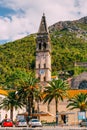 The old fishing town of Perast on the shore of Kotor Bay Royalty Free Stock Photo