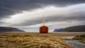 Old fishing vessel on the north coast of Iceland Westfjords Royalty Free Stock Photo