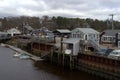 Old Fishing Village and Seaport town of Perkins Cove Maine Royalty Free Stock Photo