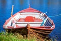 Old fishing wooden rowboat Royalty Free Stock Photo