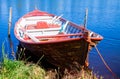 Old fishing wooden rowboat Royalty Free Stock Photo