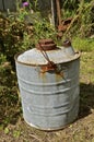 Old five gallon oil can