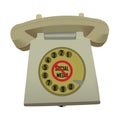 Old fixed phone with rotary dial Royalty Free Stock Photo