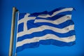 Greek flag in the wind