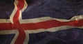 Old flag of Iceland waving