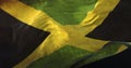 Old flag of Jamaica waving. Loop