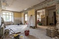 Old flat renovation during restoration Royalty Free Stock Photo