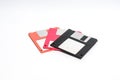 Old floppy disk put on white background. Royalty Free Stock Photo