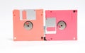Old floppy disk put on white background. Royalty Free Stock Photo