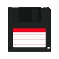 Old floppy disk. Retro diskette. Isolated on white background. Vector. Royalty Free Stock Photo