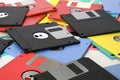 Old floppy diskettes. vintage tecnology