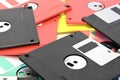 Old floppy diskettes. vintage tecnology Royalty Free Stock Photo