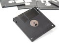 Old floppy disks for computer on the white. Royalty Free Stock Photo