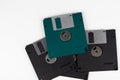 Old floppy disks on a white background Royalty Free Stock Photo