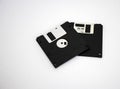 Old floppy disks on white background Royalty Free Stock Photo