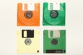 Retro floppy disks on white background Royalty Free Stock Photo