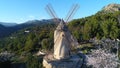 Old flour mill restored as a recreational area, aerial image taken from a drone phantom 4 pro, located in the upper part of the to