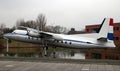 Old Fokker Friendship rebuild as statue in Amsterdam Schiphol Airport to remember the Fokker factory