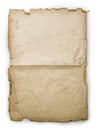 Old folded vintage paper sheet