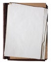 Old folder with stack of old papers Royalty Free Stock Photo