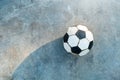 Old football. Black and white soccer ball Royalty Free Stock Photo