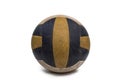 Old football isolated white. Royalty Free Stock Photo