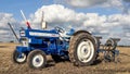 Old ford 4000 tractor ploughing Royalty Free Stock Photo
