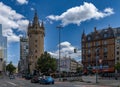 The old former medieval city gate Eschenheimer Turm, Frankfurt, Germany