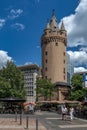 The old former medieval city gate Eschenheimer Turm, Frankfurt, Germany